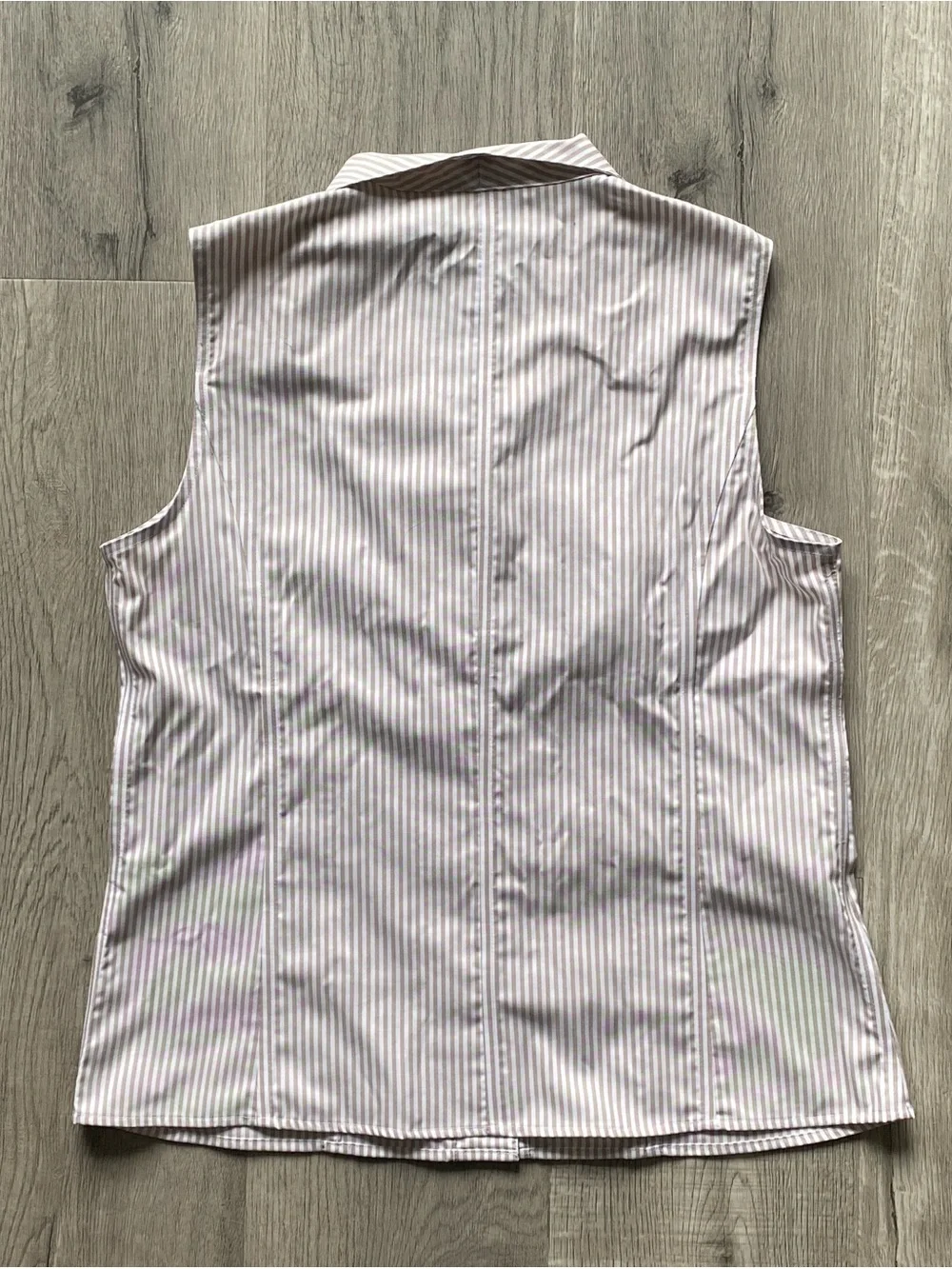 Brown and White Stripped Button Down Calvin Klein Tank Top Size Small - Picture 2 of 5